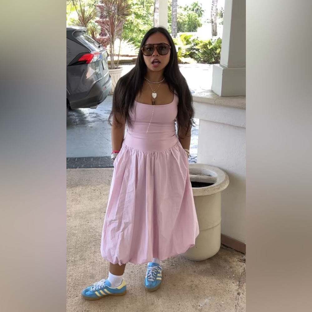 Abercrombie & Fitch Pink Bubble Hem Dress SZ Small